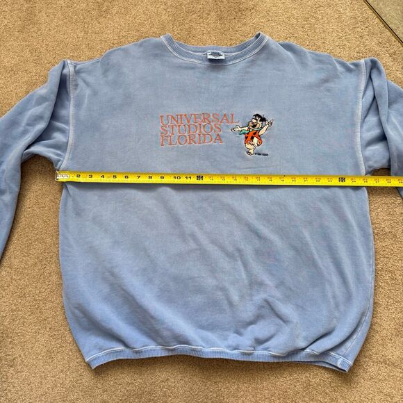 Vintage 1984 Universal Studios Florida Crewneck Sweatshirt Fred Flintstone XL - Picture 9 of 12